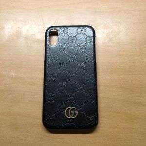 Double "G" Imprinted Leather I Phone X Case